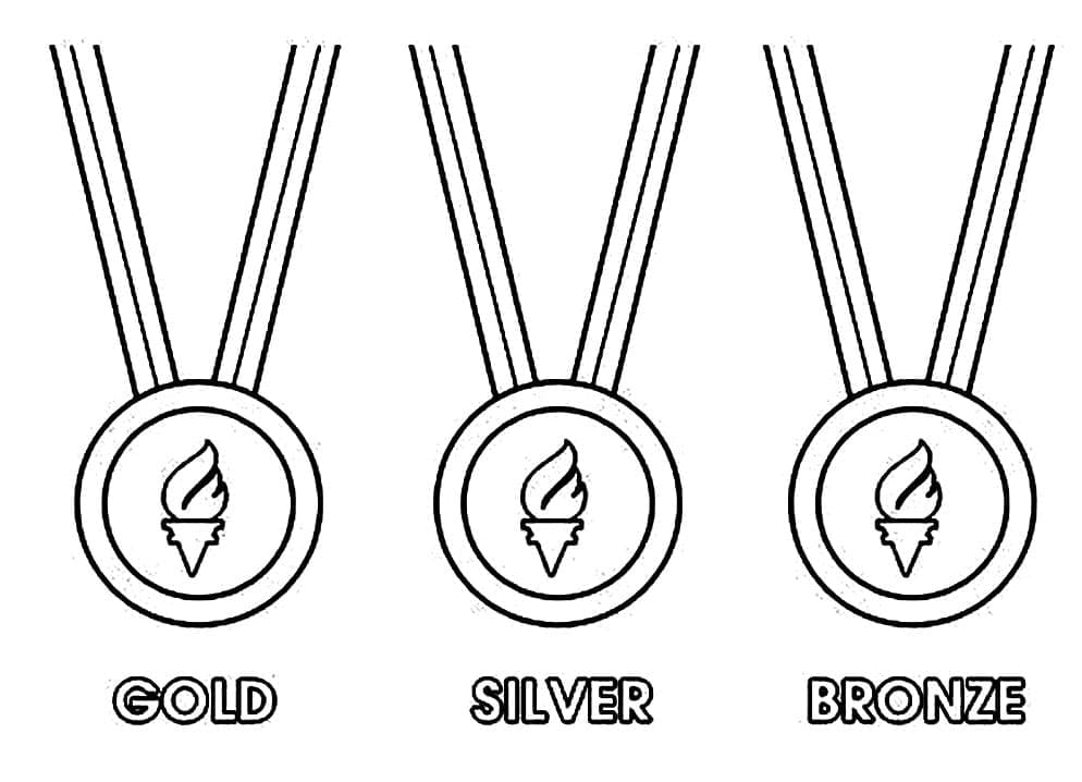 Desenho Medalha olímpicos Para Colorir