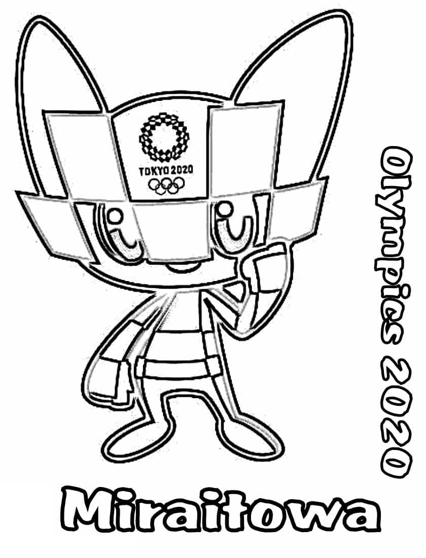 Desenho olimpíada De Tóquio Miraitowa Para Colorir