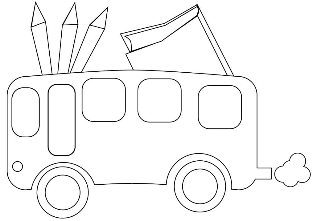 Desenho Ônibus Escolar coleção Para Imprimir