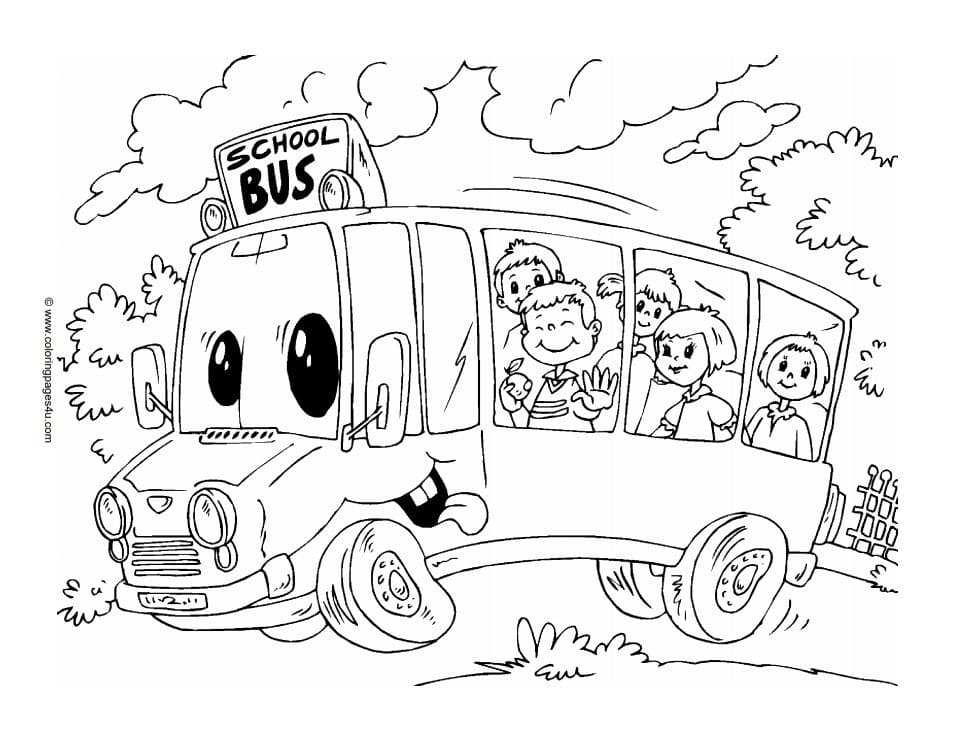 Desenho Ônibus Escolar Colorir Download