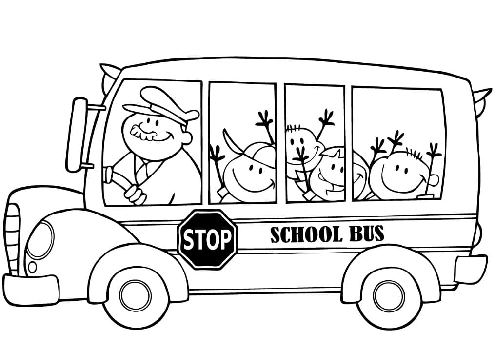 Ônibus Escolar para colorir