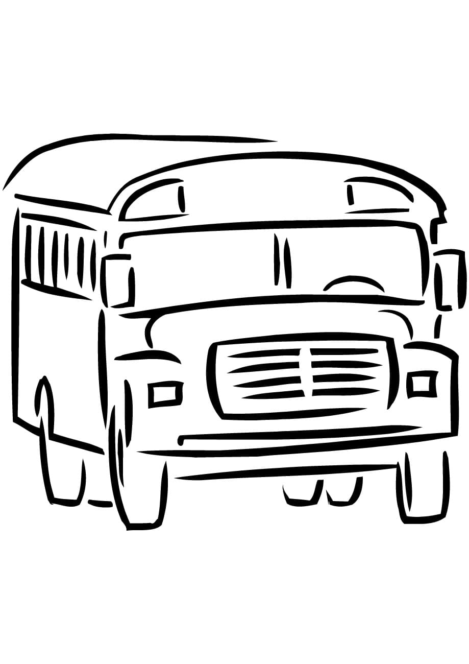 Desenho Ônibus Escolar Livro Para Colorir