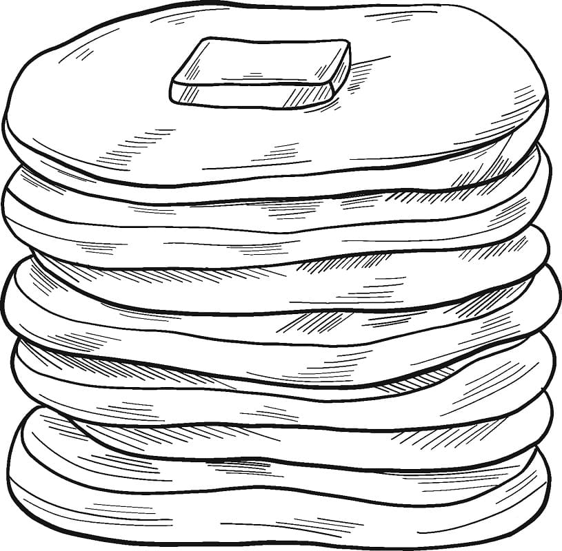 Desenho De Panquecas Deliciosas Para Colorir