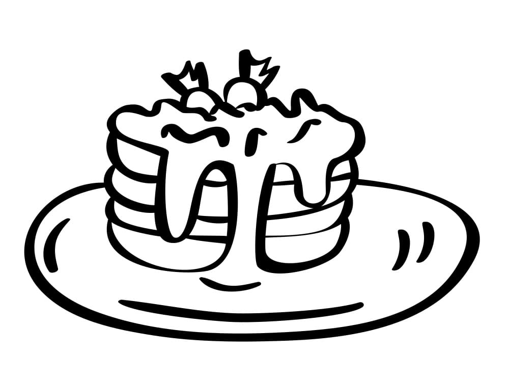Desenho De Panquecas No Prato Gratuito