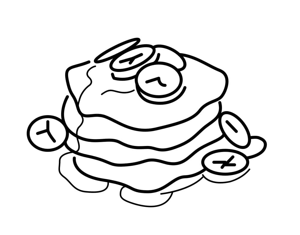 Desenho De Panquecas Para Imprimir e Pintar