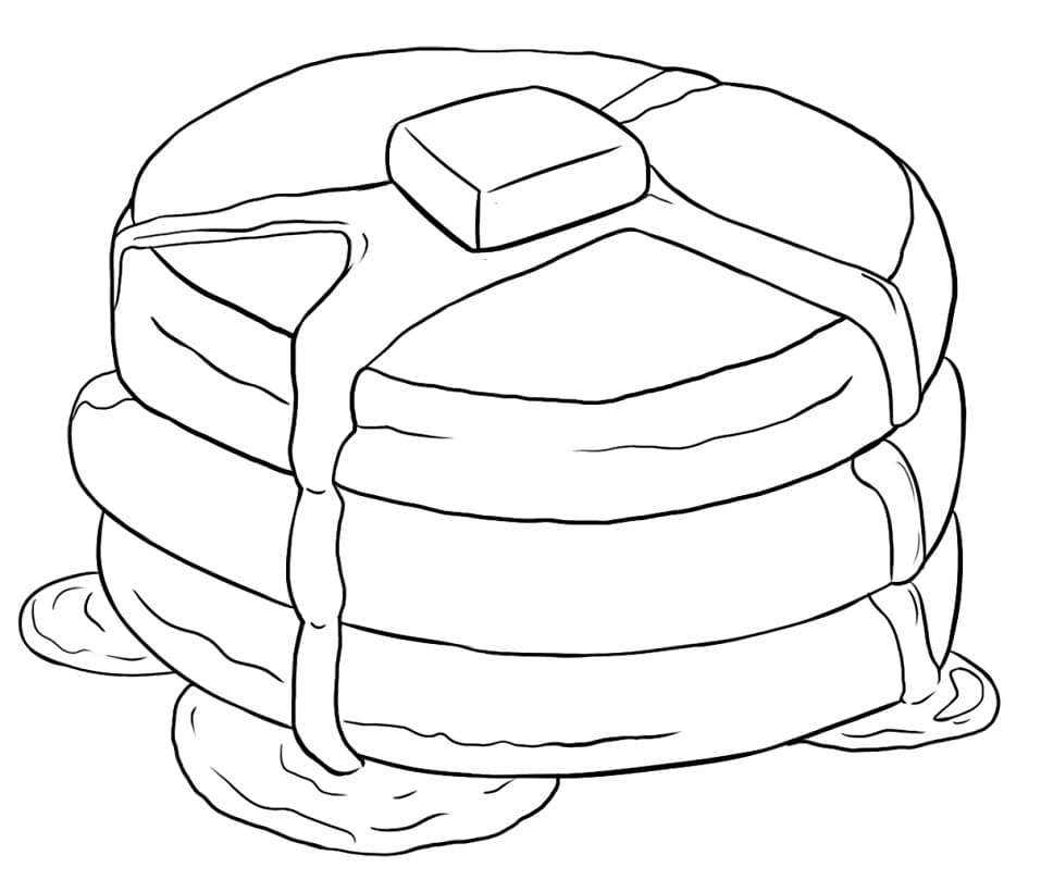 Desenho De Panquecas Para O café Da manhã Para Colorir