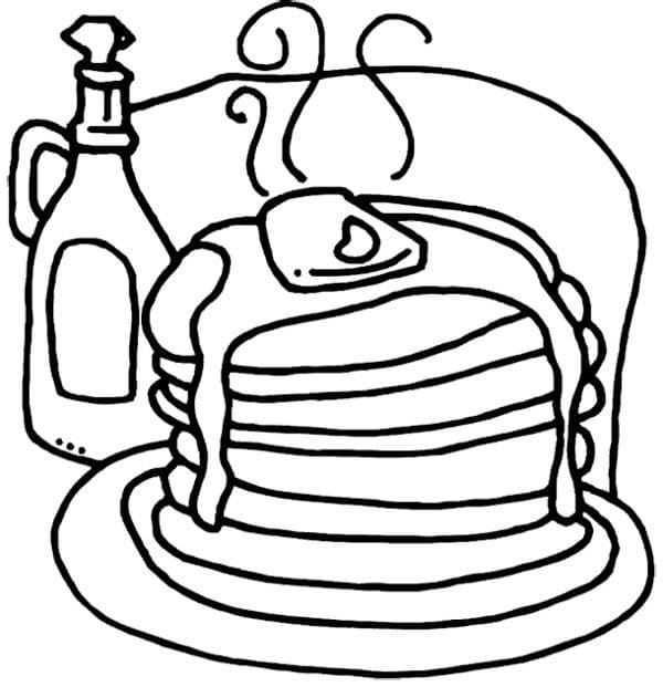 Desenho De Panquecas Pdf grátis Para Colorir