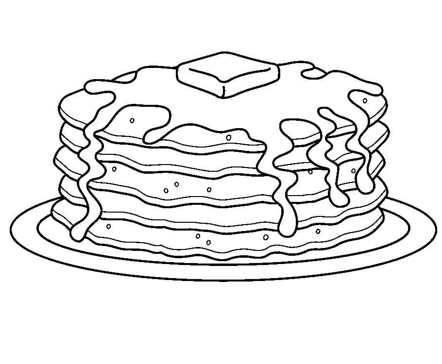 Desenho De Panquecas Yummi Para Colorir