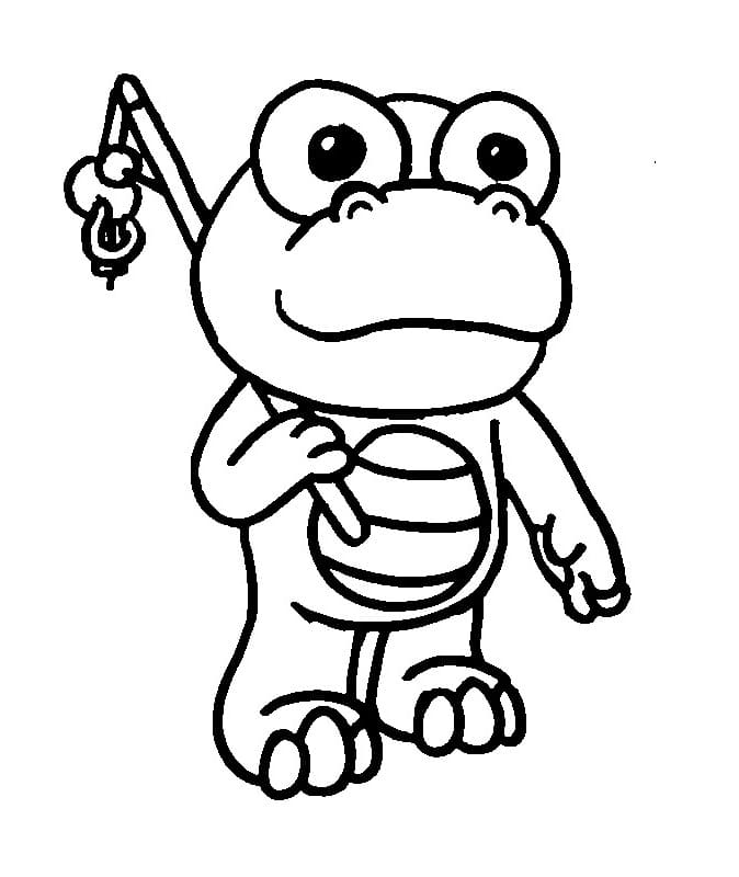 Desenho de Jacaré Pescador para Colorir