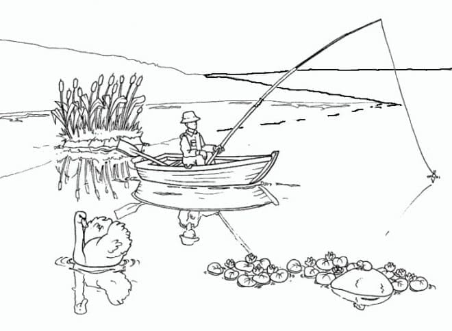 Desenho De Peixe Saltando Da água Para Pintar