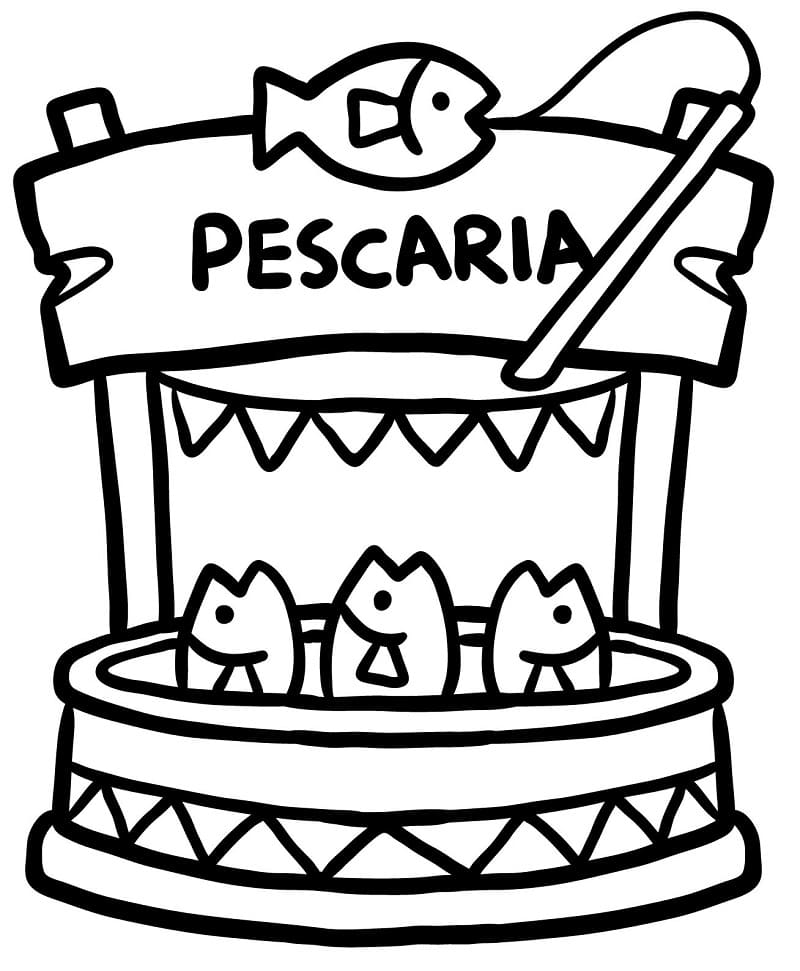 Desenho De Pescador indígena Para Pintar e Imprimir