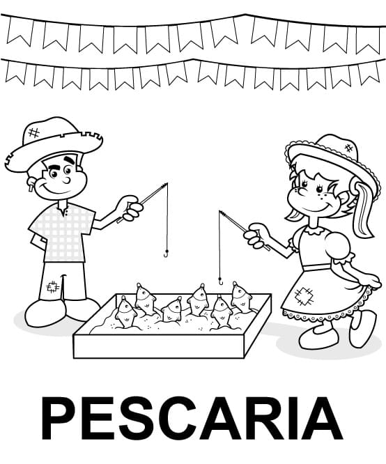 Desenho De Pescador Pegando Peixe Grande Para Colorir