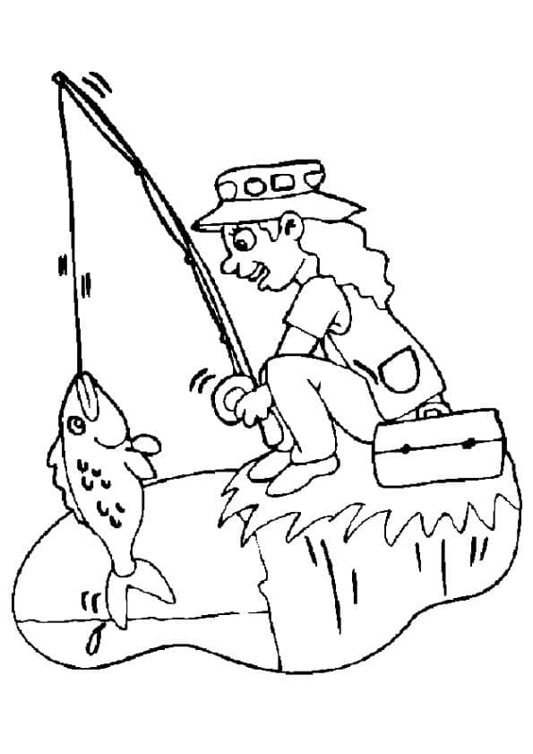 Desenho De Pescador Profissional Para Imprimir