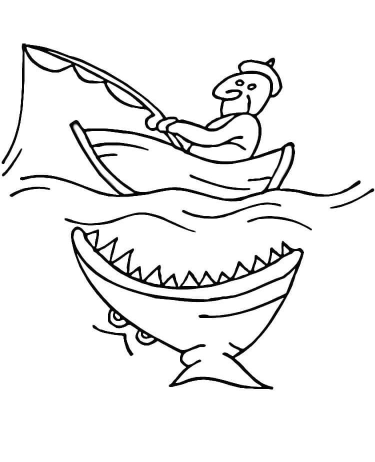 Desenho De Pescaria Com Personagens Para Pintar