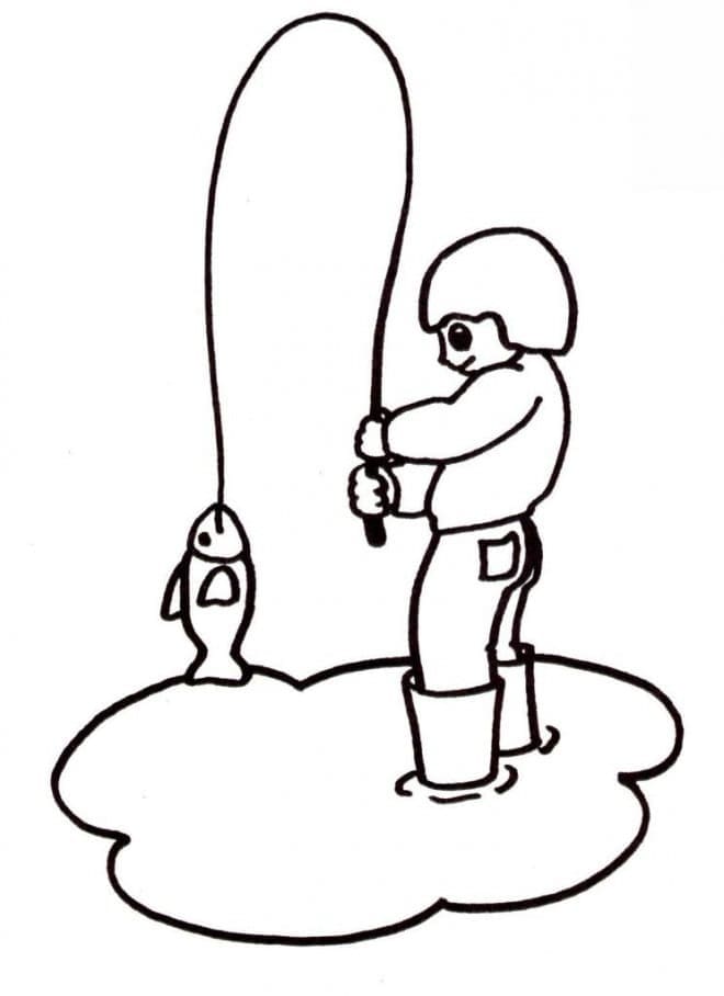 Desenho De Pescaria No Barco Para Colorir e Imprimir