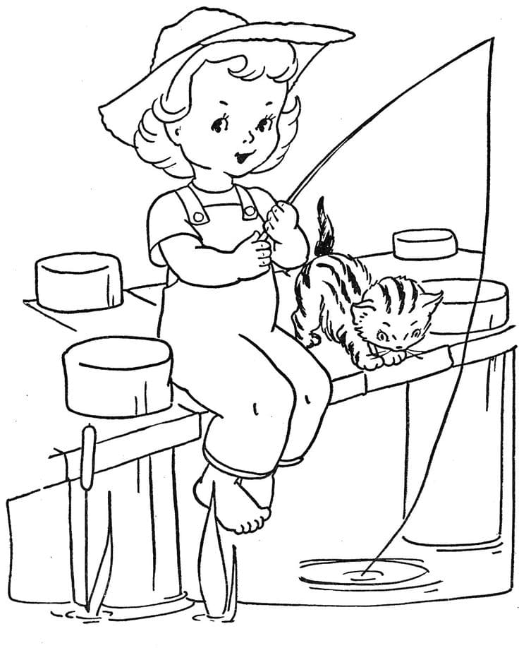 Desenho De Pescaria No Fundo Do Mar Para Colorir