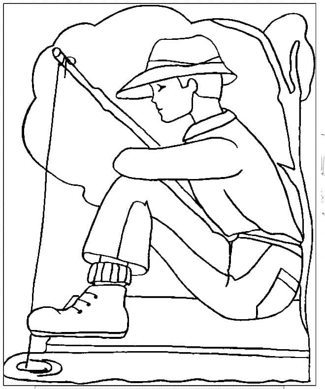Desenho De Pescaria Noturna Para Imprimir e Colorir