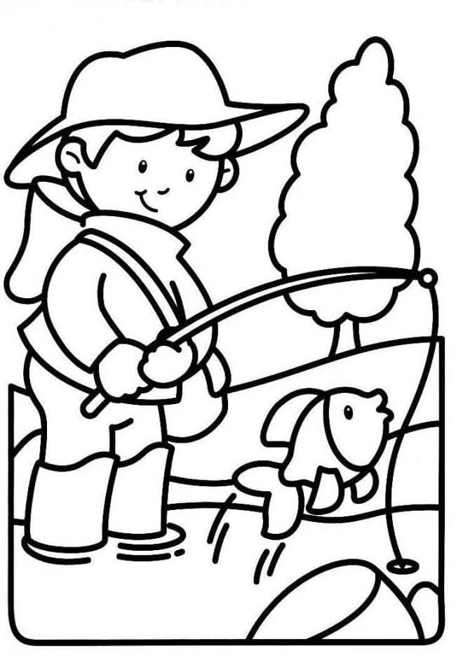 Desenho Educativo Sobre Pescaria Para Pintar