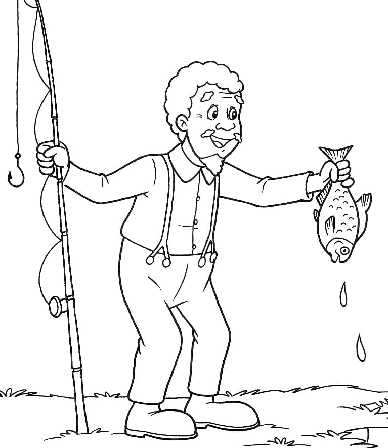 Desenho Para Colorir De pescá Para Imprimir grátis