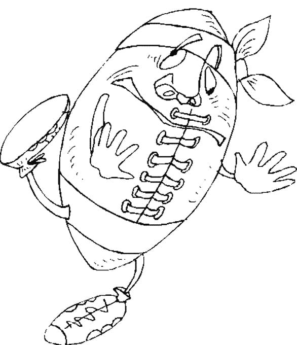 Desenho De Bola De Rugby Engracada Para Colorir