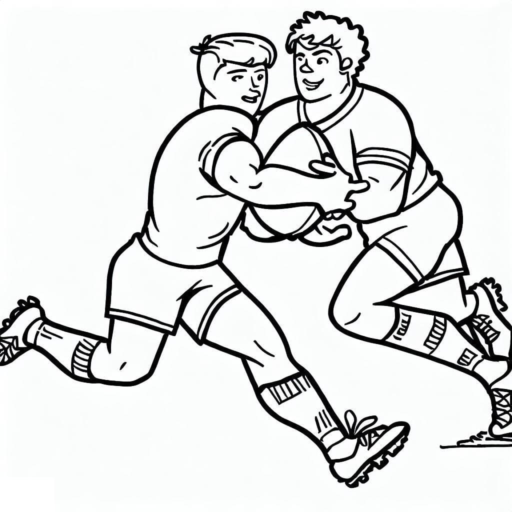 Desenho De Jogadores De Rugby Para Colorir