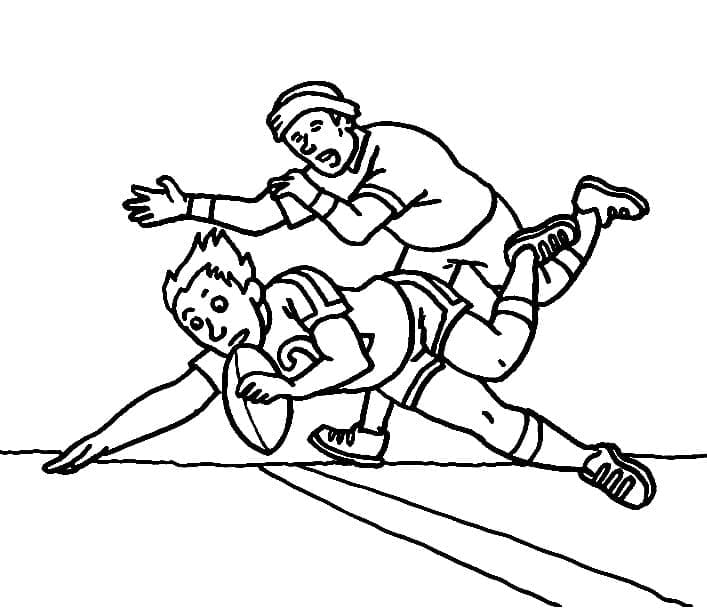 Desenho De Jogando Rugbi Para Colorir