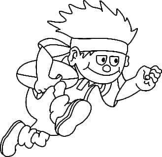Desenho De Menino Jogando Rugby Para Colorir