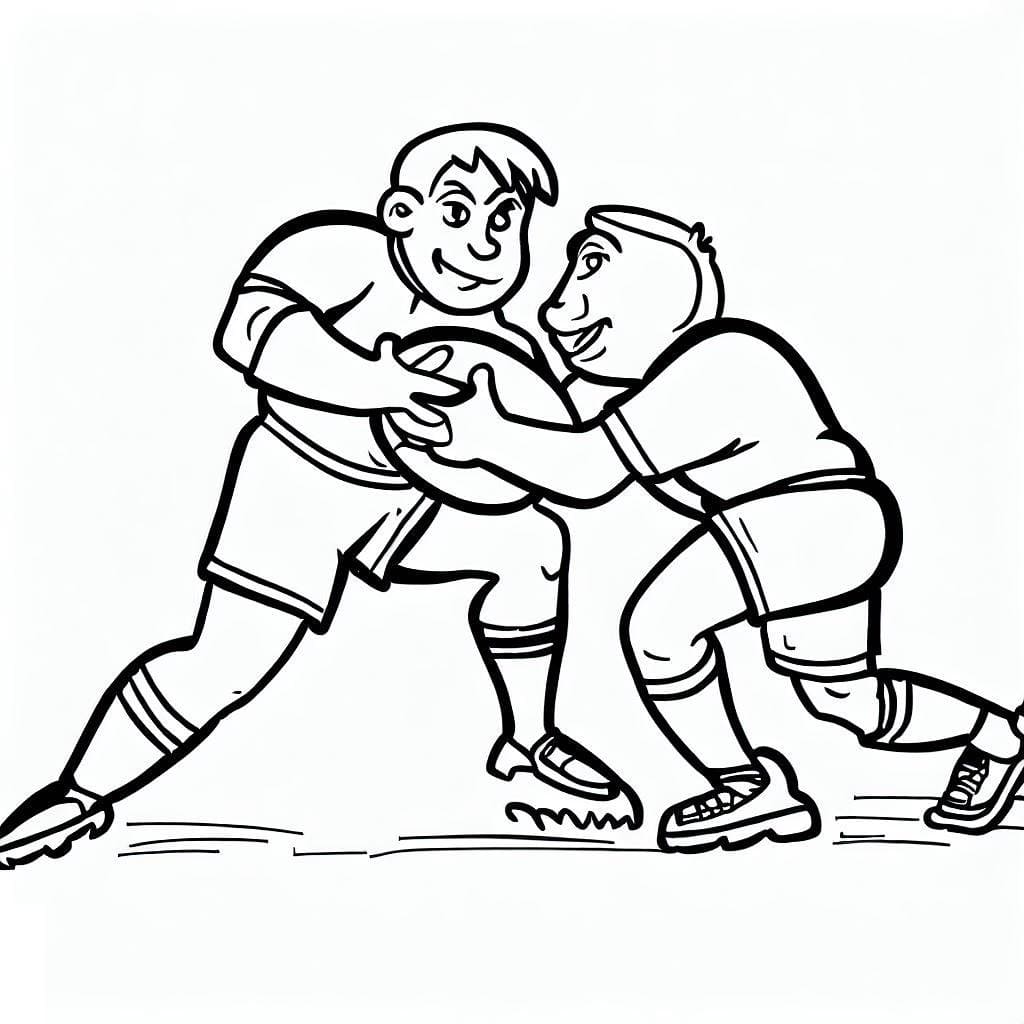 Desenho De Meninos Jogando Rugby Para Colorir