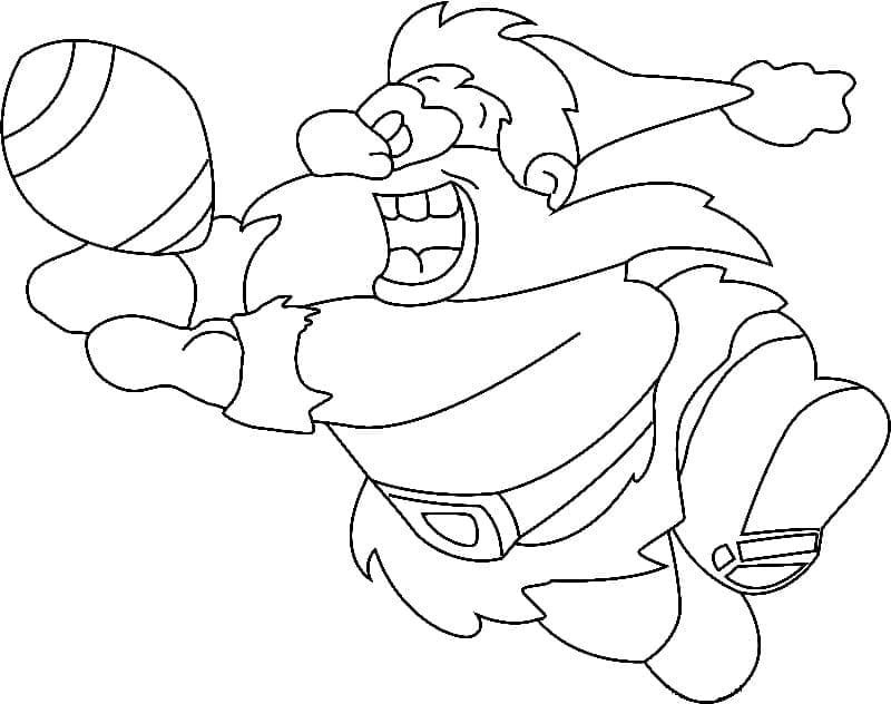 Desenho De Papai Noel Jogando Rugby Para Colorir