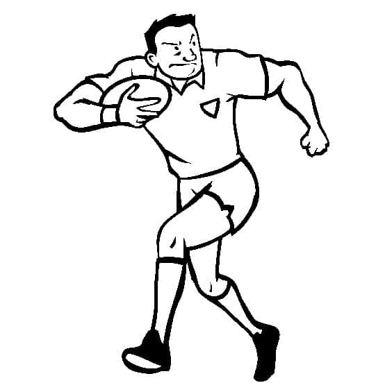 Desenho De Um Jogador De Rugby Para Colorir