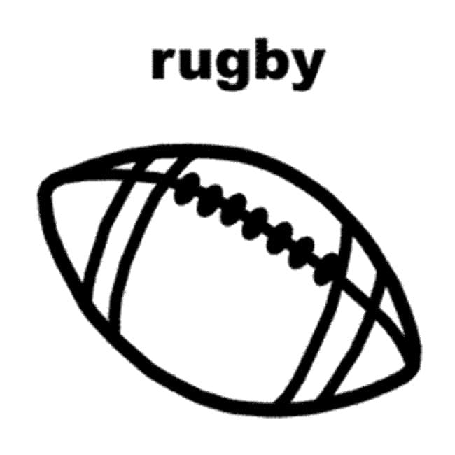 Desenho De Uma Bola De Rugby Para Colorir