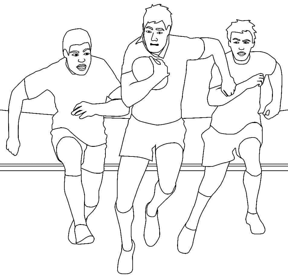 Desenho De Uma Partida De Rugby Para Colorir