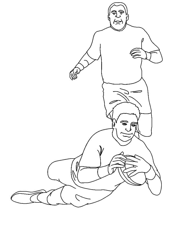 Desenho Dois Jogadores De Rugby Para Colorir