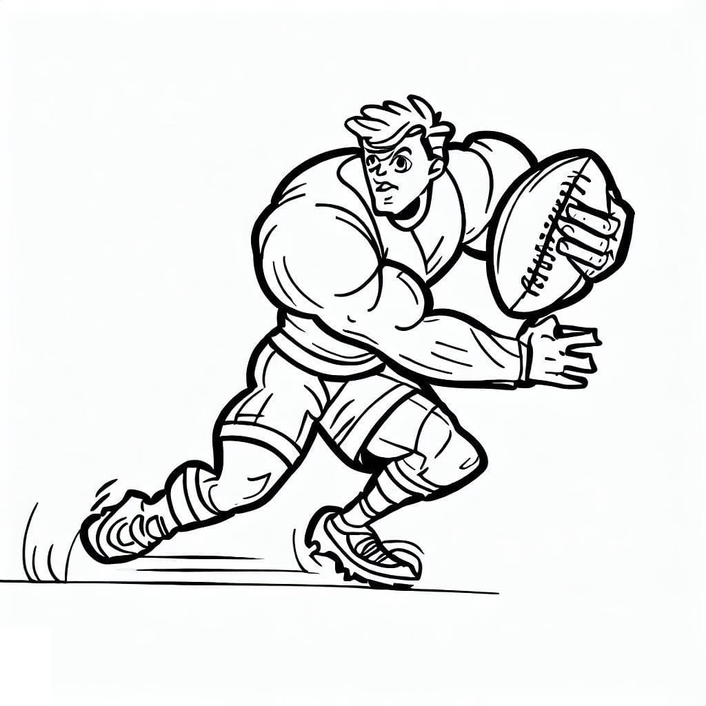 Desenho Jogador De Rugby Muito Forte Para Colorir