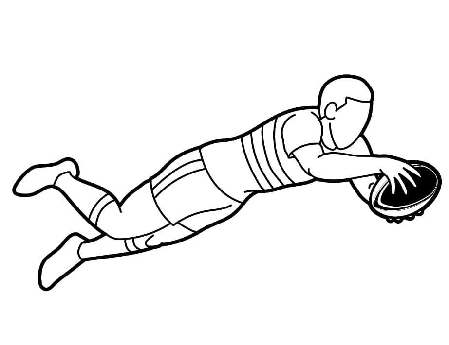 Desenho Para Pintar Jogada De Rugby Para Colorir