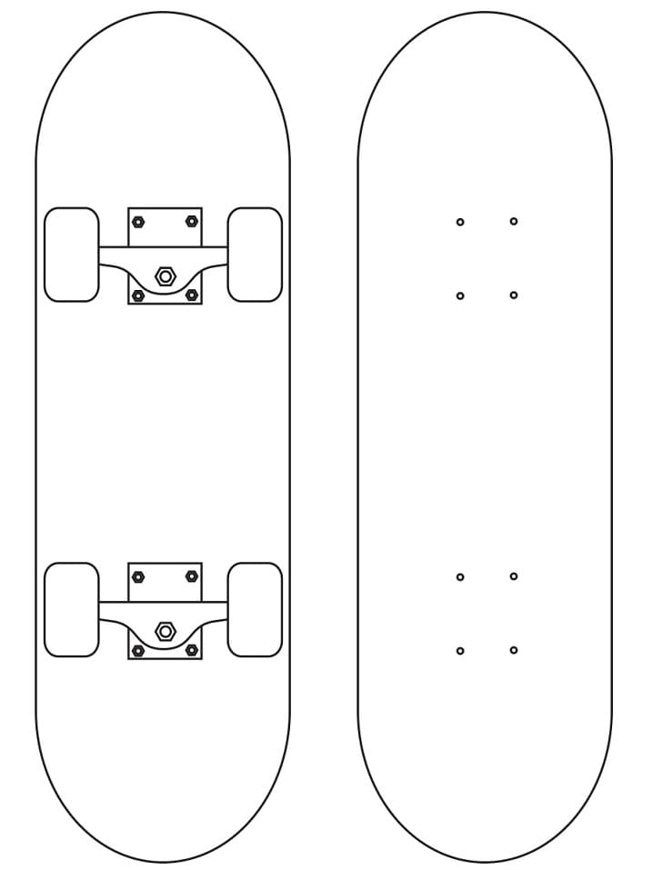 Desenho Dos Dois Lados De Skate Para Colorir