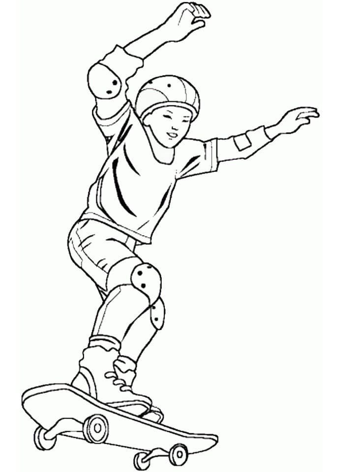 Desenho manobrá De Skate Para Colorir