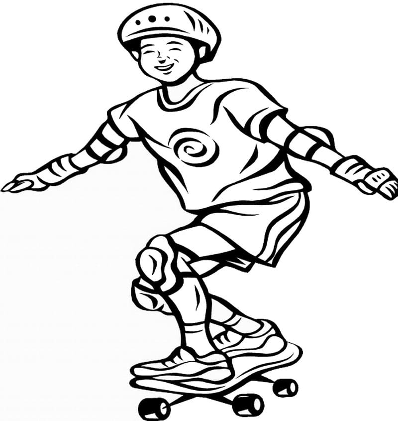Desenho Menino De Skate Para Colorir Em Pdf