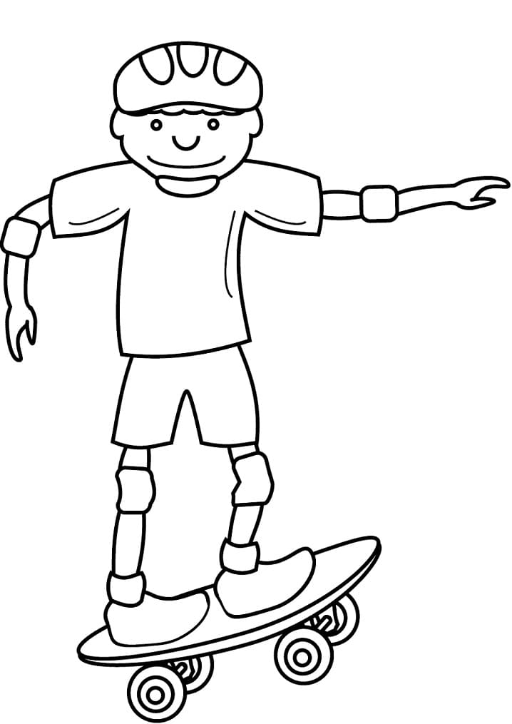 Desenho Menino No Skate Para Colorir