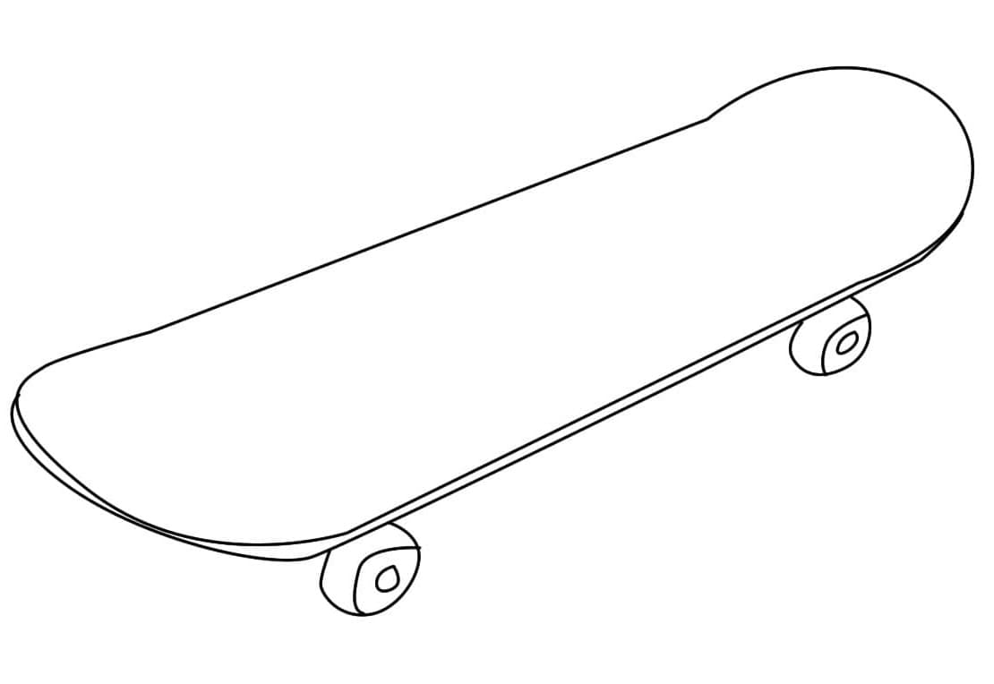Desenho Skate fácil Para Colorir