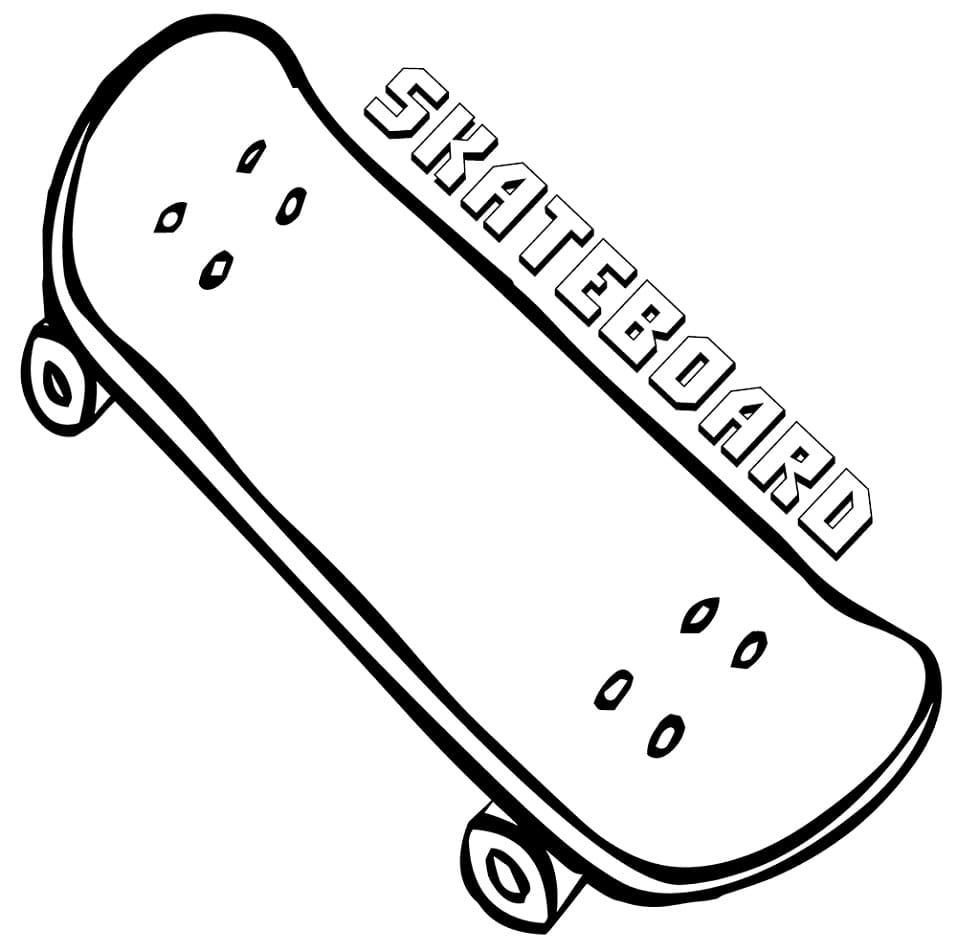 Desenho Skate Muito Simples Para Colorir