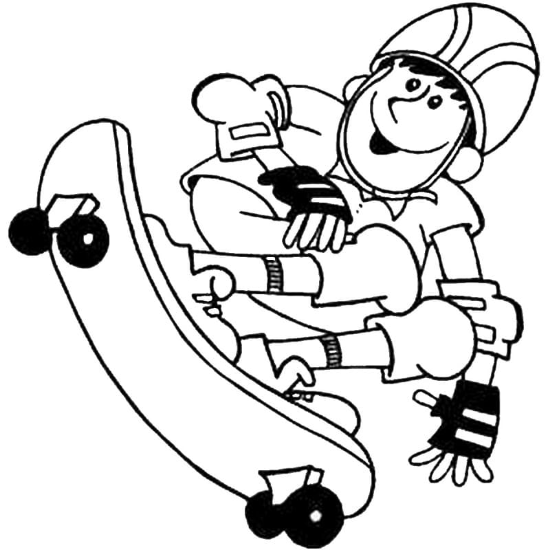 Desenho Um Menino No Skate Para Colorir