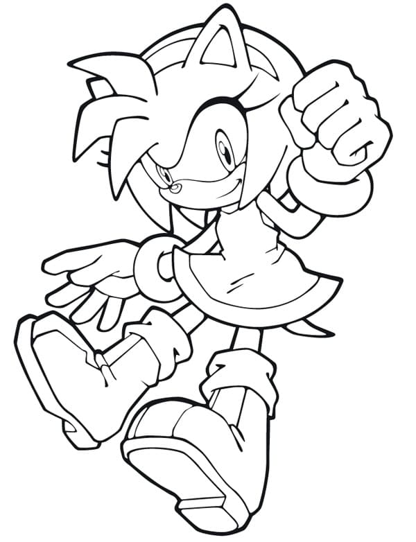 Desenho Amy Rose adorável Para Colorir