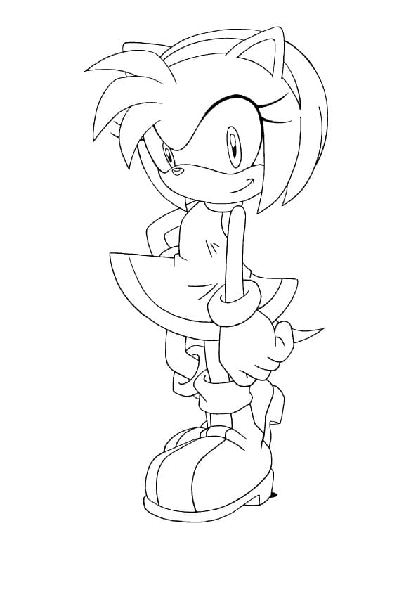 Desenho Amy Rose Fofa Para Colorir