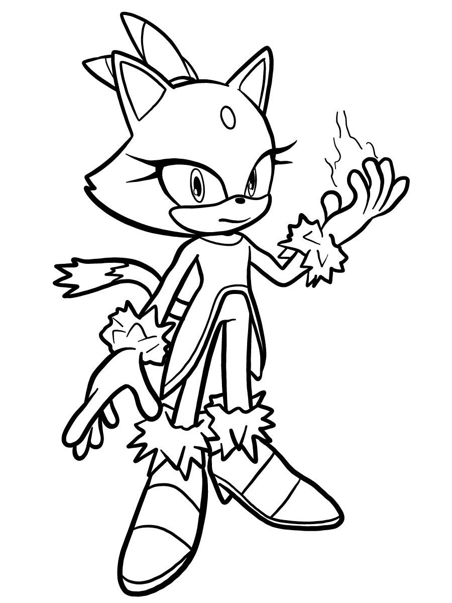 Desenho Blaze The Cat Para Colorir