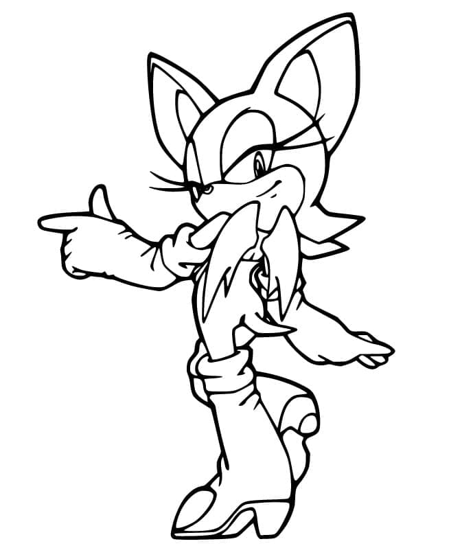 Desenho De Rouge The Bat De Sonic Para Colorir