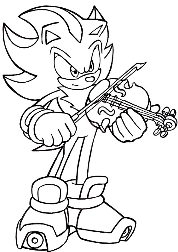 Desenho Do Sonic Tocando Violino Para Colorir grátis