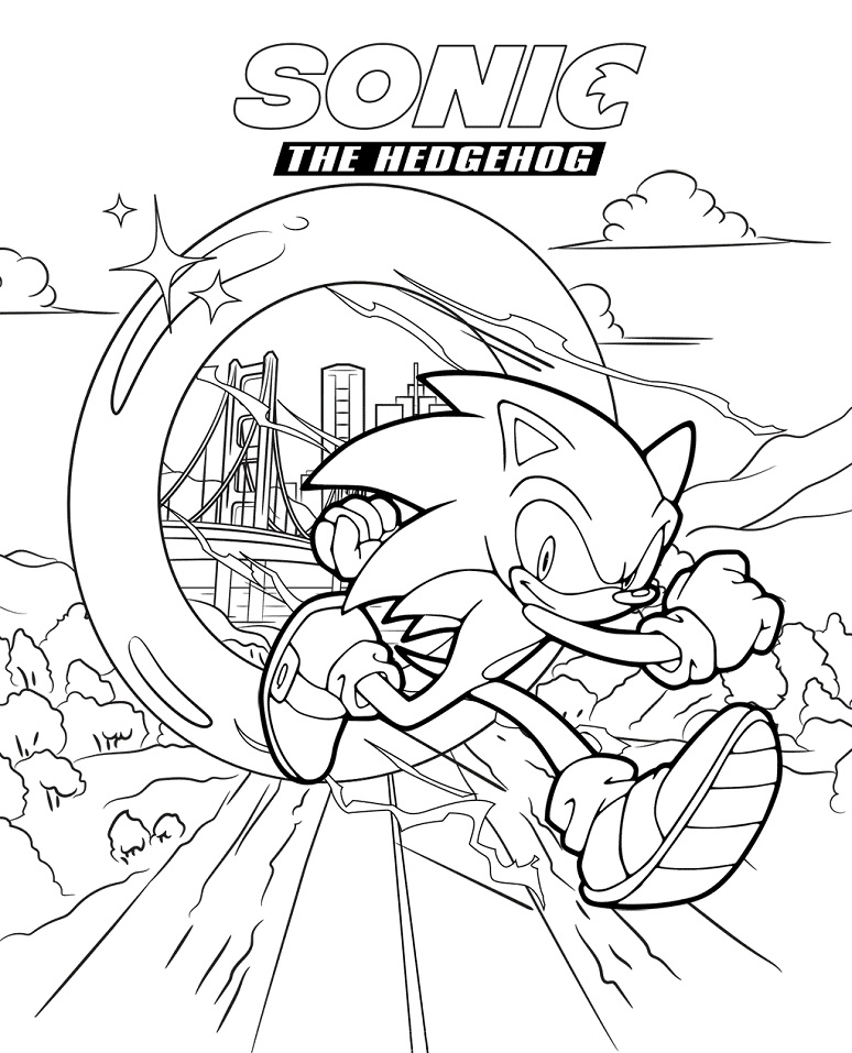 Desenho Realista Do Sonic The Hedgehog Filme Para Colorir