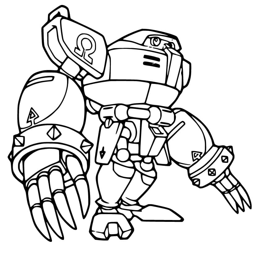 Desenho robô Omega Para Colorir