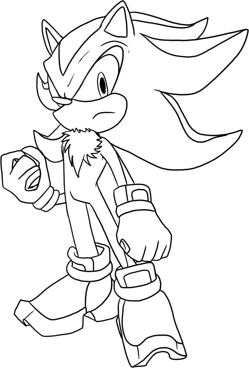 Desenho Shadow De Sonic Para Colorir